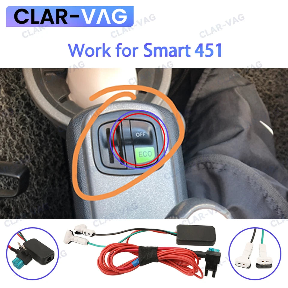 Car Accesorries For Smart 453 451 Automatic Stop Start Engine System Off Device Control Sensor Plug Cancel Cable