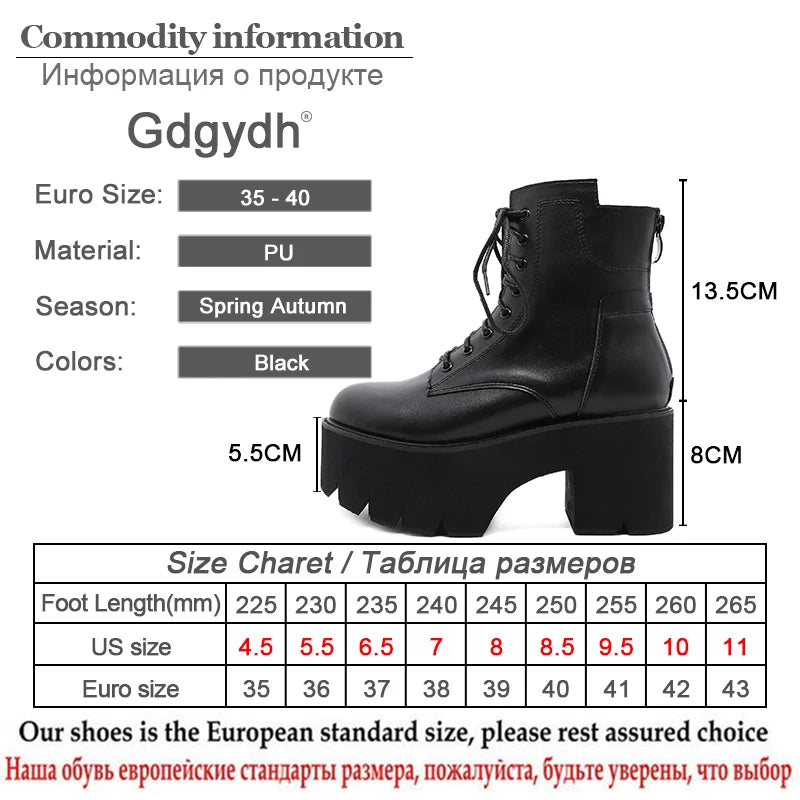 Gdgydh 2022 Wholesale Women Ankle Boots Round Toe EVA Soft Material Lace-Up Female Short Boots Thick Platform Ladies Shoes Black