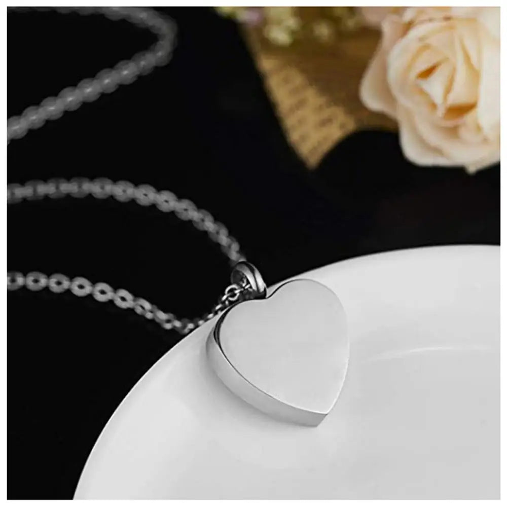 Cremation jewelry for ashes pendant necklace Stainless steel silver heart ashes urn necklace keepsake commemorates human