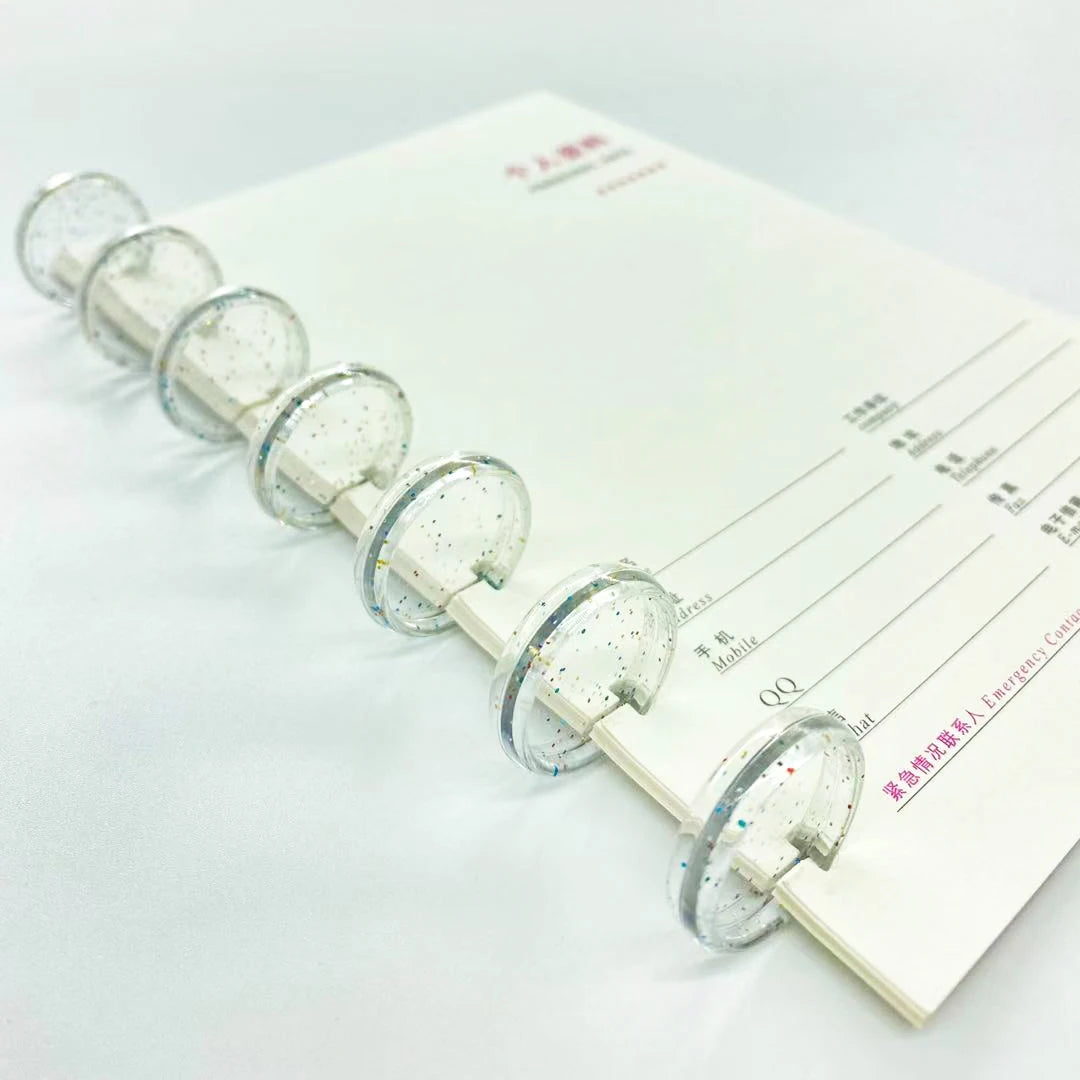 100pcs 23mm Binding Discs Transparent Binding Disc Plastic Round Discs Binder Accessories Mushroom Hole Notebook Binding Ring