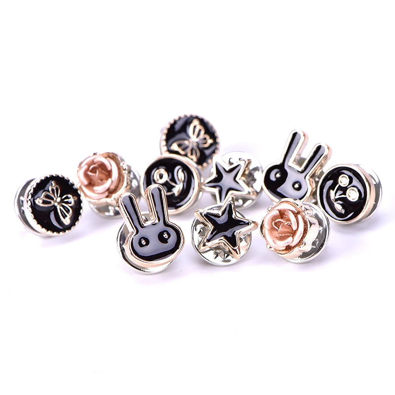 10Pcs Mini Cute Pins Button Flower Pearl Rhinestones Brooch Set Women Suit Sweater Lapel Pin Brooches Collar Badge Jewelry