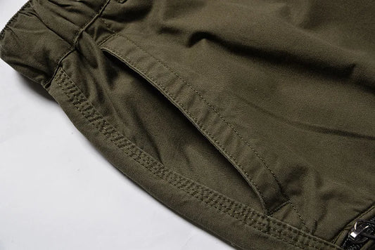 Summer Men's Baggy Multi Pocket Cargo Straight Shorts breeches Male Long Army Green Khaki Mens Loose Short Plus Size 5XL