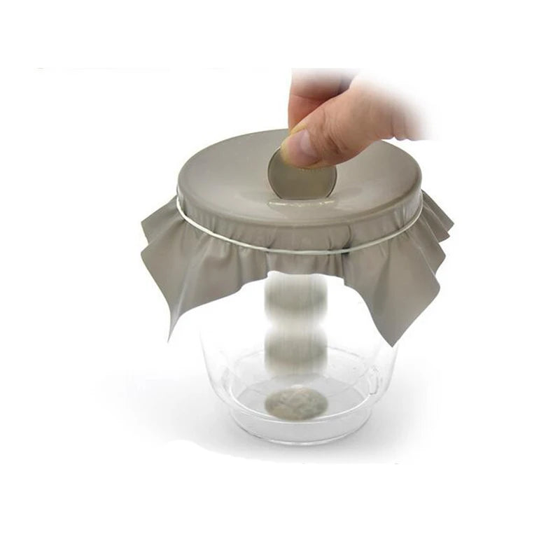 1pcs Pena Coin Penetration Magic Tricks Dish Coin Thru Rubber Sheet Into Cup Black Hole Magic Trick Mentalism Props Illusion