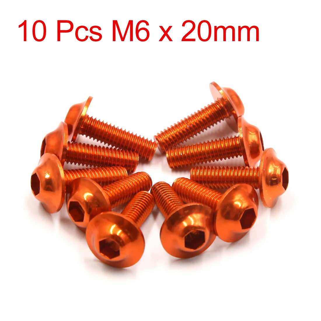 X Autohaux M6x20mm Orange Hexagon License Plates Fairing Bolts Screw Nut 6/8/15/20pcs Universal For Motorcycle Scooters