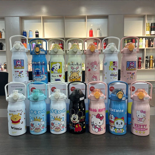 Sanrio Kuromi Water Cup Student Children's Cute Plastic Cup with Lid Straw Cup Straight Drinking Cup Festival Water Cup