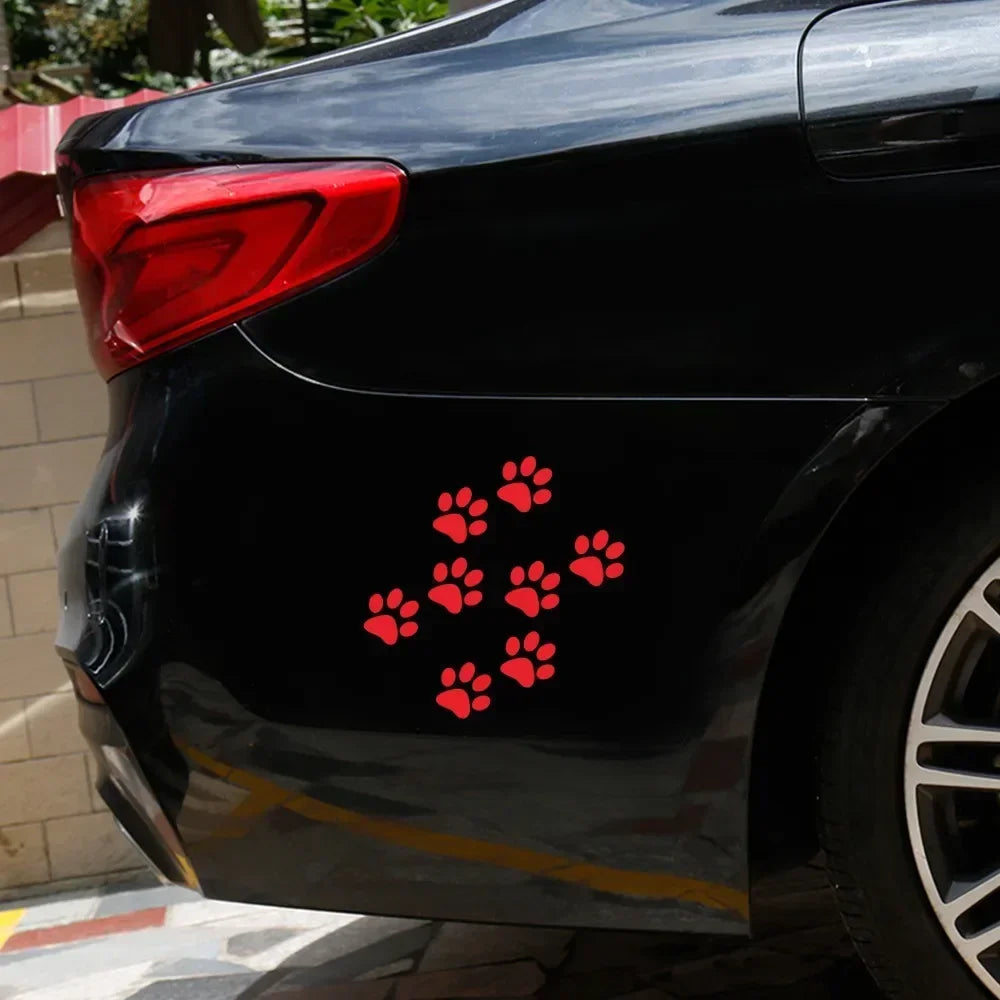 Car Sticker And Decals Paw 3D Animal Dog Cat Bear Foot Prints Footprint Decal Car Sticker Green Red Black White Pink Yellow Blue