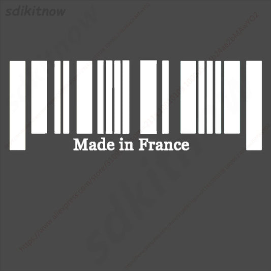 9x25cm 1pc New Made in France Flag Bar Code Car Funny Stickers PVC Decal Styling For Peugeot Citroen Renault Bugatti DS Dacia