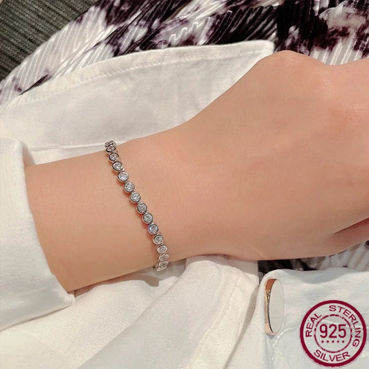 925 sterling silver inlaid zircon full diamond bracelet for women's boutique jewelry wholesale Christmas gifts
