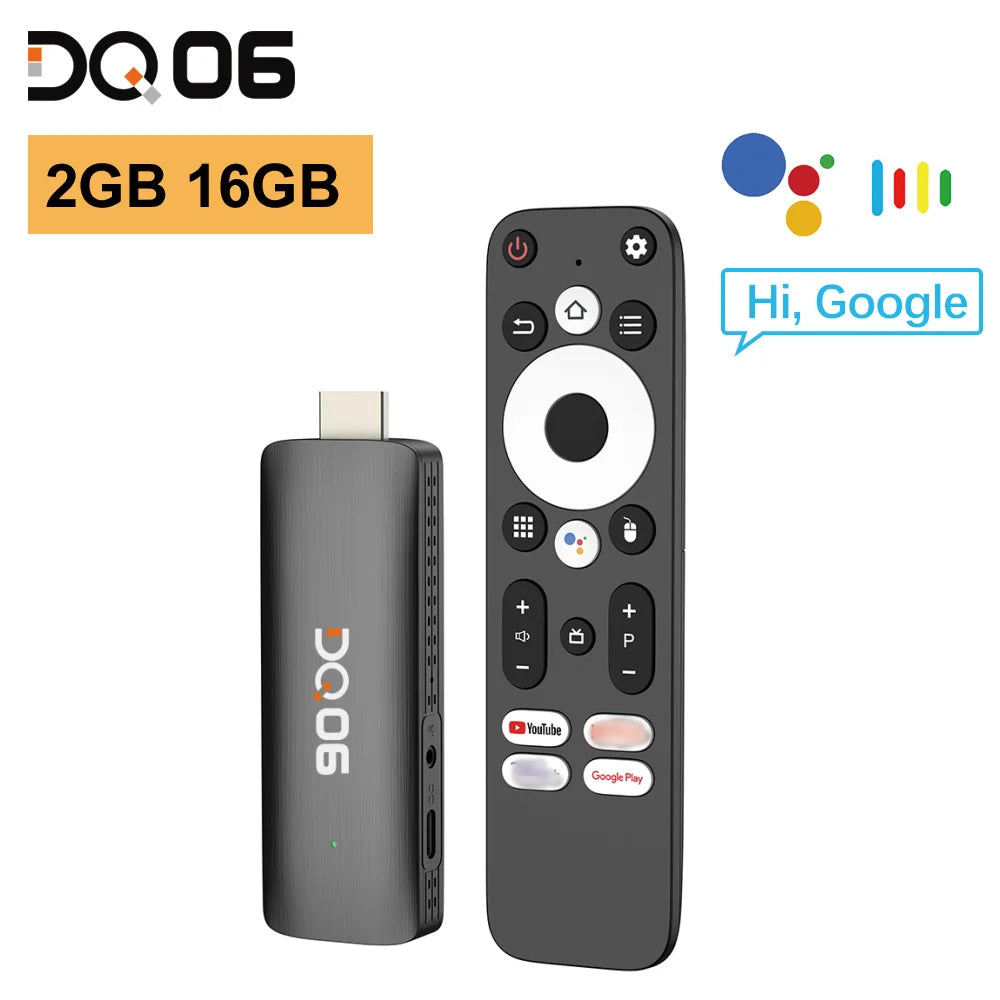 DQ06 ATV Mini TV Stick Android12 Allwinner H618 Quad Core Cortex A53 Support 8K Video 4K@60fps Wifi6 BT5.0 Build in BT Voice Rem