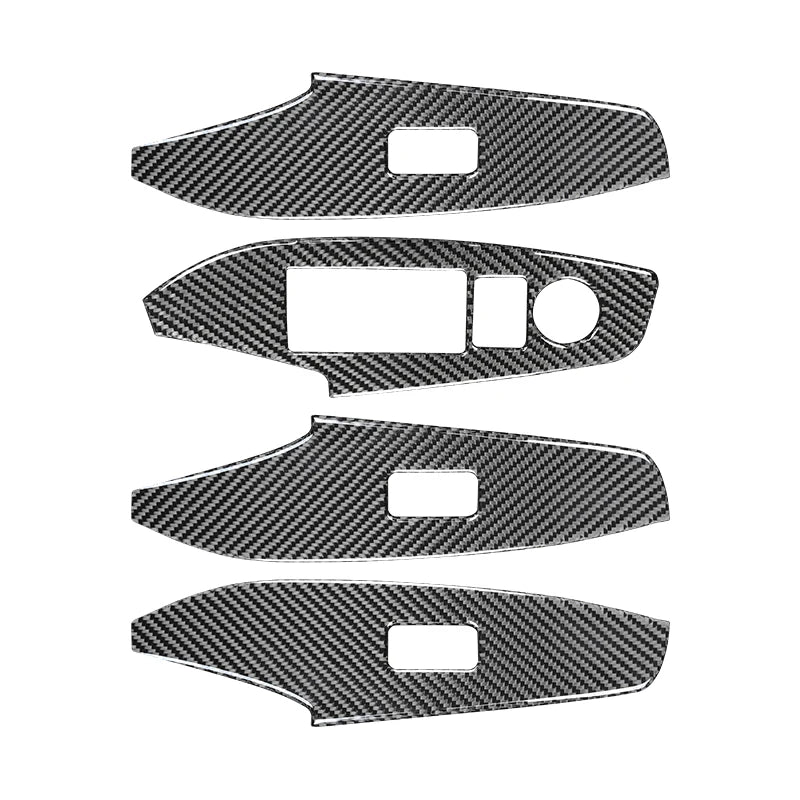 For Mazda 3 Axela 2014-2019 Windows Control Panel Decor Carbon Fiber Cover Trim Strip Inside Car Interior Accessories 3D Sticker