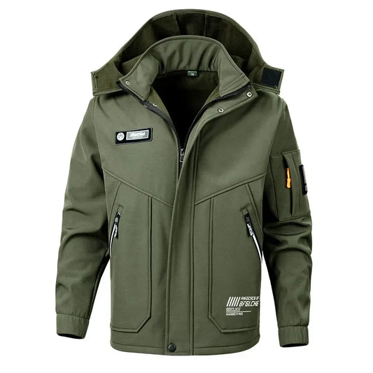 New Winter Velvet Thickened Jacket Suit for Men and Women Windproof and Water-proof Outdoor Cold-proof and Warm Work Clothes