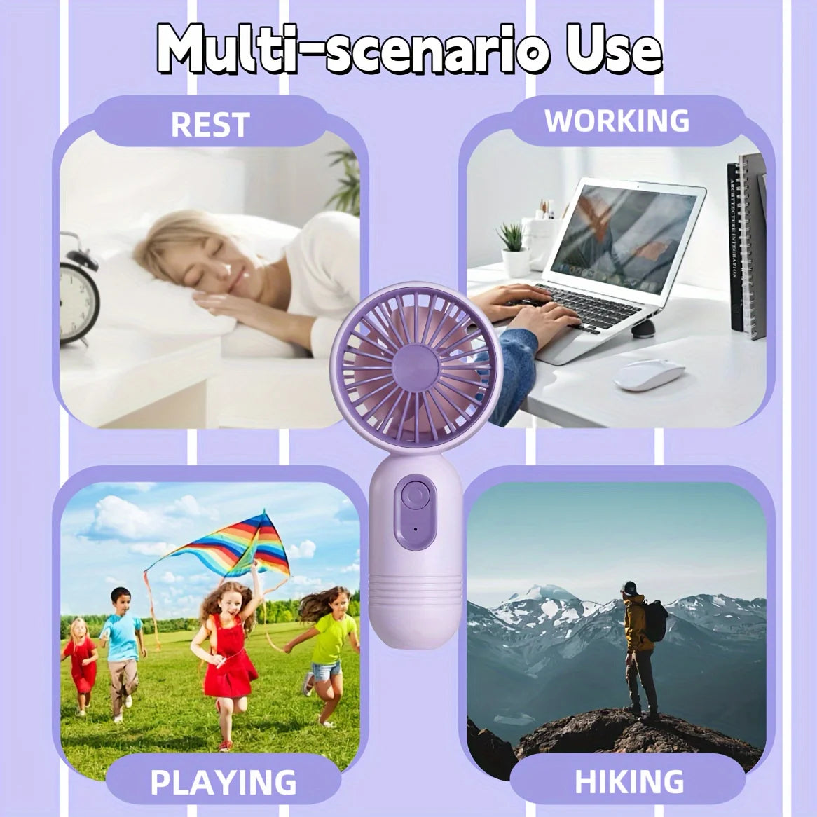 USB Mini Rechargeable Portable Fan with 3 Speeds, Handheld Fan for Gift Choice, Perfect For Office, Outdoor, Travel, Camping
