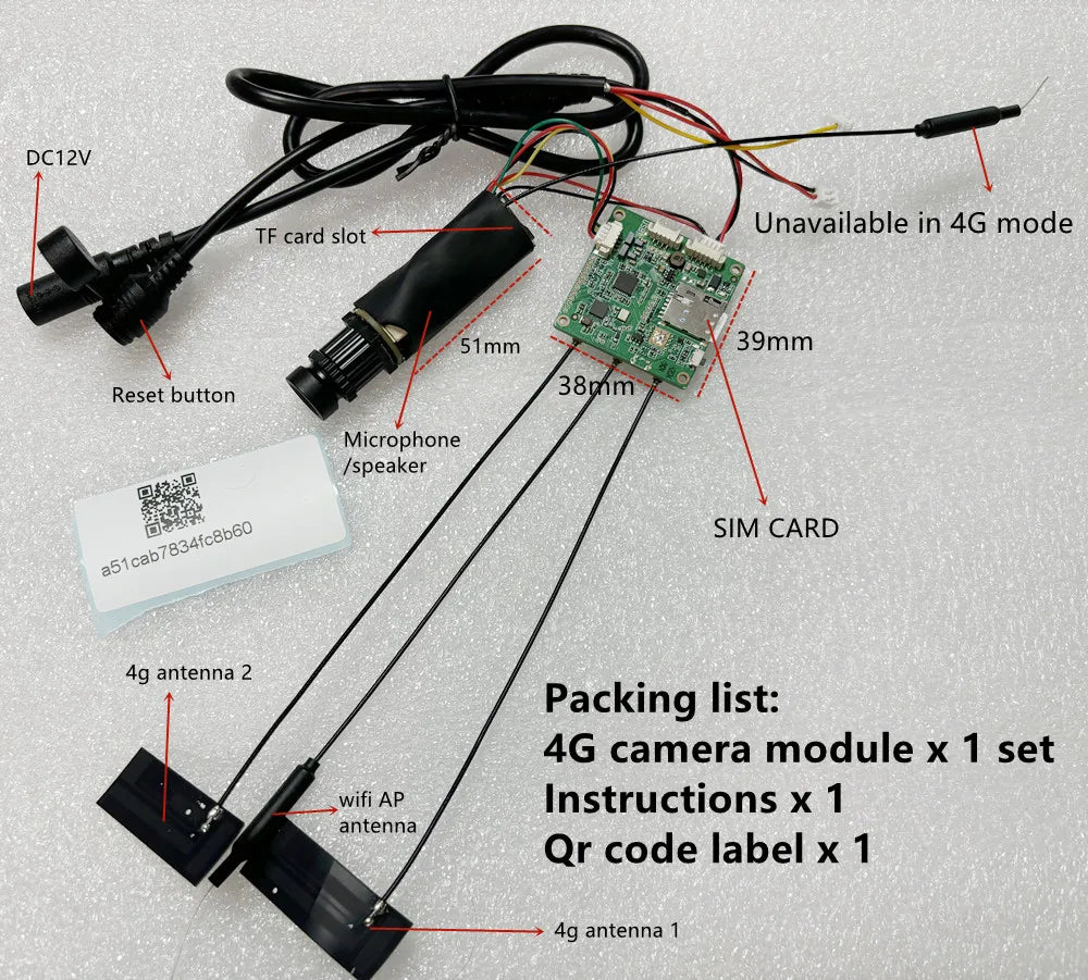 Module DIY 4G SIM Card Mini 1080P Camera IPC Security Surveillance IP Camera 25fps IEMI Change Audio Onvif Cctv Icsee Xmeye