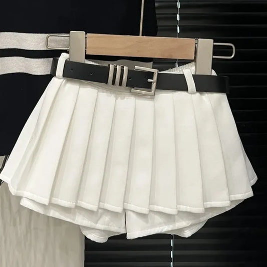 2-9Y Baby and Girls Summer Set Latest Children's Fashionable Knitted Polo Shirt Tank Top Pleated Skirt Two Piece Set