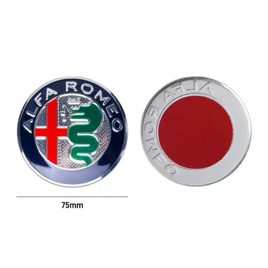 75mm Car Front Hood Rear Emblem Styling for Alfa Romeo Sportiva 156 Stelvio Giulia Giulietta Trunk Badge Sticker Logo Accessorie