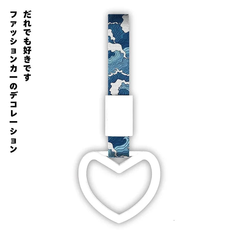 JDM Tsurikawa Heart Ring Car Tow Belt Train Bus Handle Hand Strap Drift Charm Strap Drift Auto Accessories Car Styling Bradn New