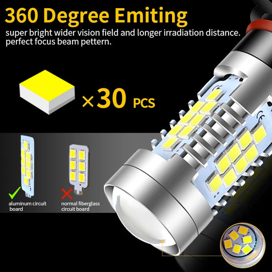 2pcs Xenon White P13W Canbus No Error LED Bulbs For Audi A4 B8 NonFL (2008-2012) Daytime Running Light DRL Lamp