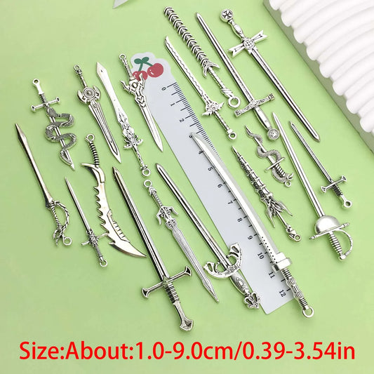 20pcs Vintage Sword Design Charms Alloy Weapon Pendants for DIY Bracelet Necklace Jewelry Making Accessories