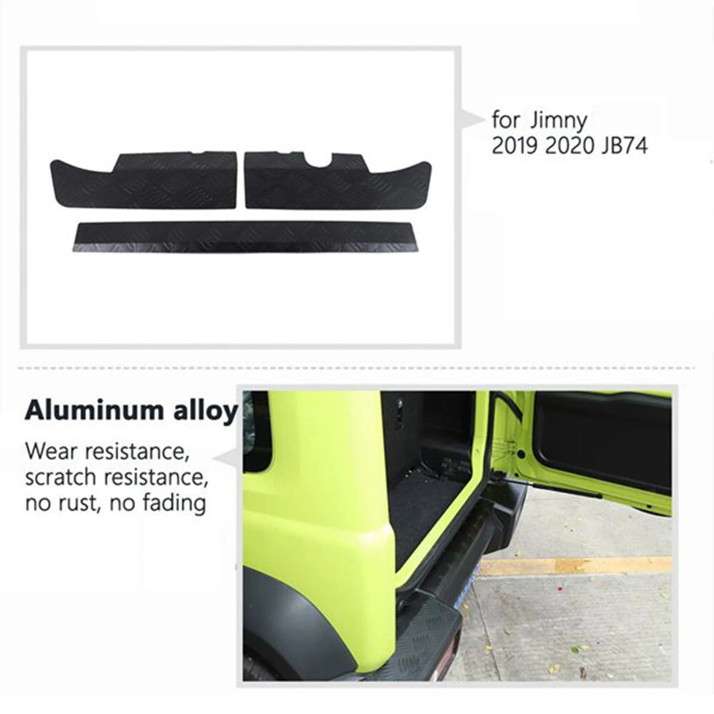 For- Jimny 2019-2022+ Car Rear Bumper Panel Cover Guard Aluminum Alloy Protect Plate Accessories