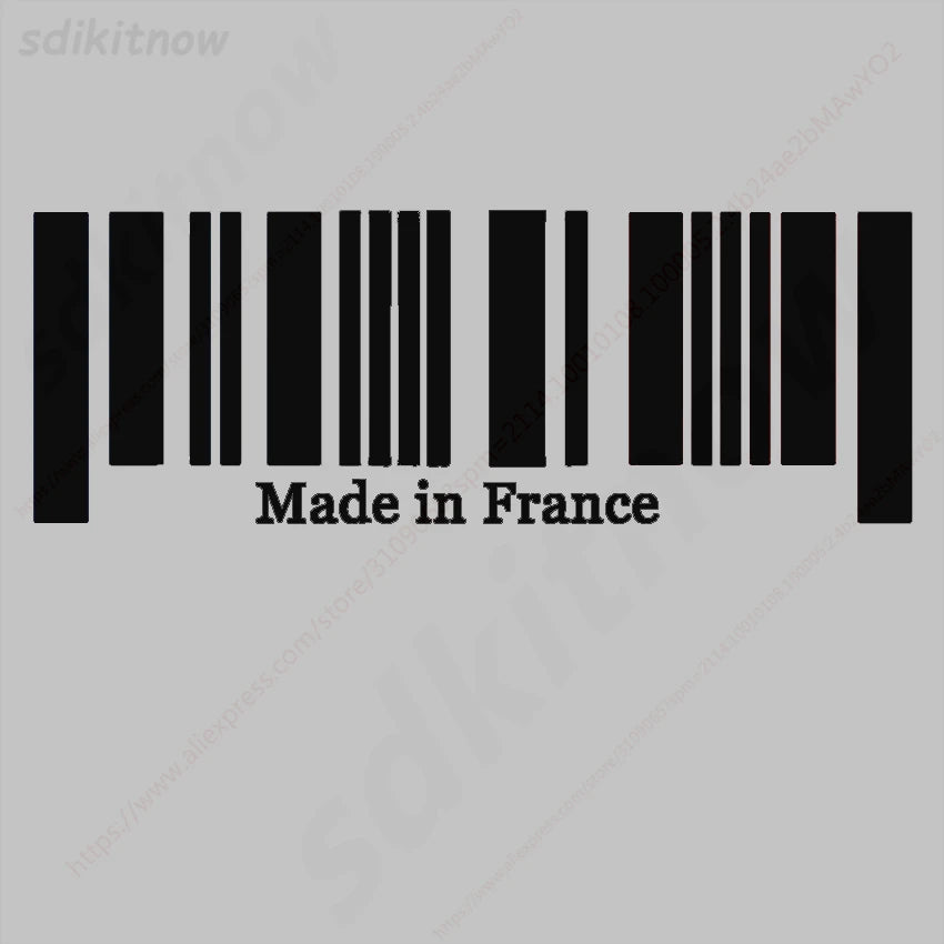 9x25cm 1pc New Made in France Flag Bar Code Car Funny Stickers PVC Decal Styling For Peugeot Citroen Renault Bugatti DS Dacia
