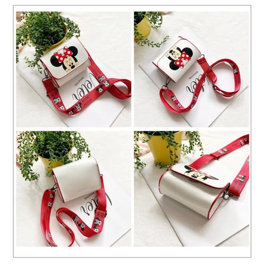 Disney Mickey Children's Bag Minnie New Shoulder Bag Cute Cartoon Crossbody Bag Trendy Mini Square Bag Fashion Coin Purse
