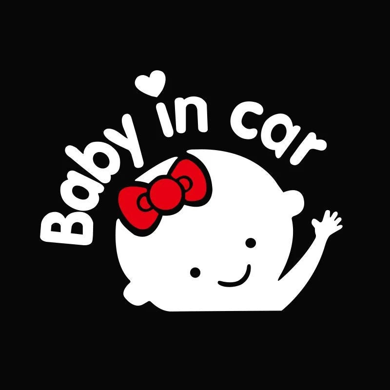 Baby in Car Baby Safety Sign Car Sticker Reflective Sticker Warning Sticker Cute Baby Window Car Decal Sticker Car Accessories