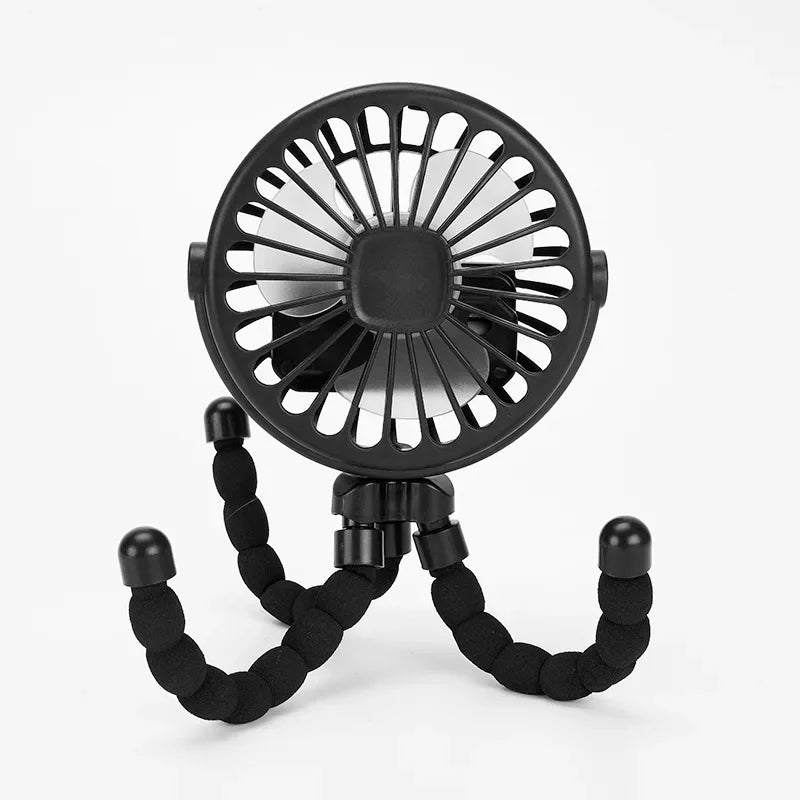 Baby Stroller Fan Hand Held Rechargeable USB Bladeless Small Folding Fans Mini Ventilator Silent Table Outdoor Cooler Neck Fan