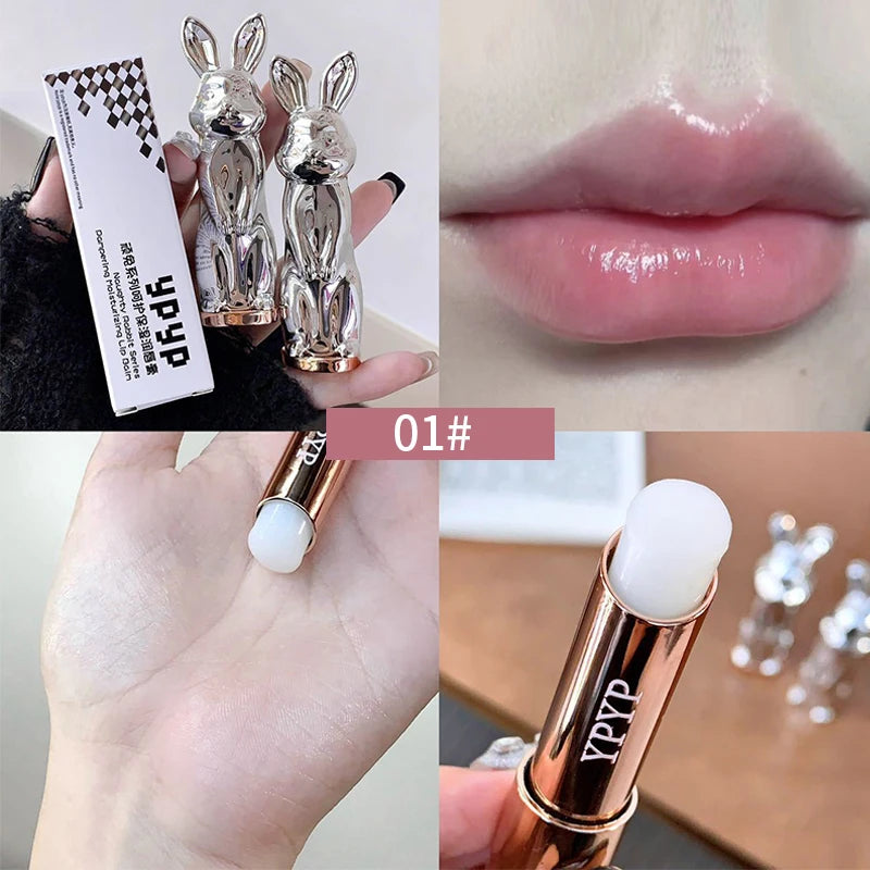 Rabbit Black Lip Balm Gloss Not Dryness Peach Transparent Lip Tint Moisturizing Lips Makeup Base Children's Lipsticks For Girl