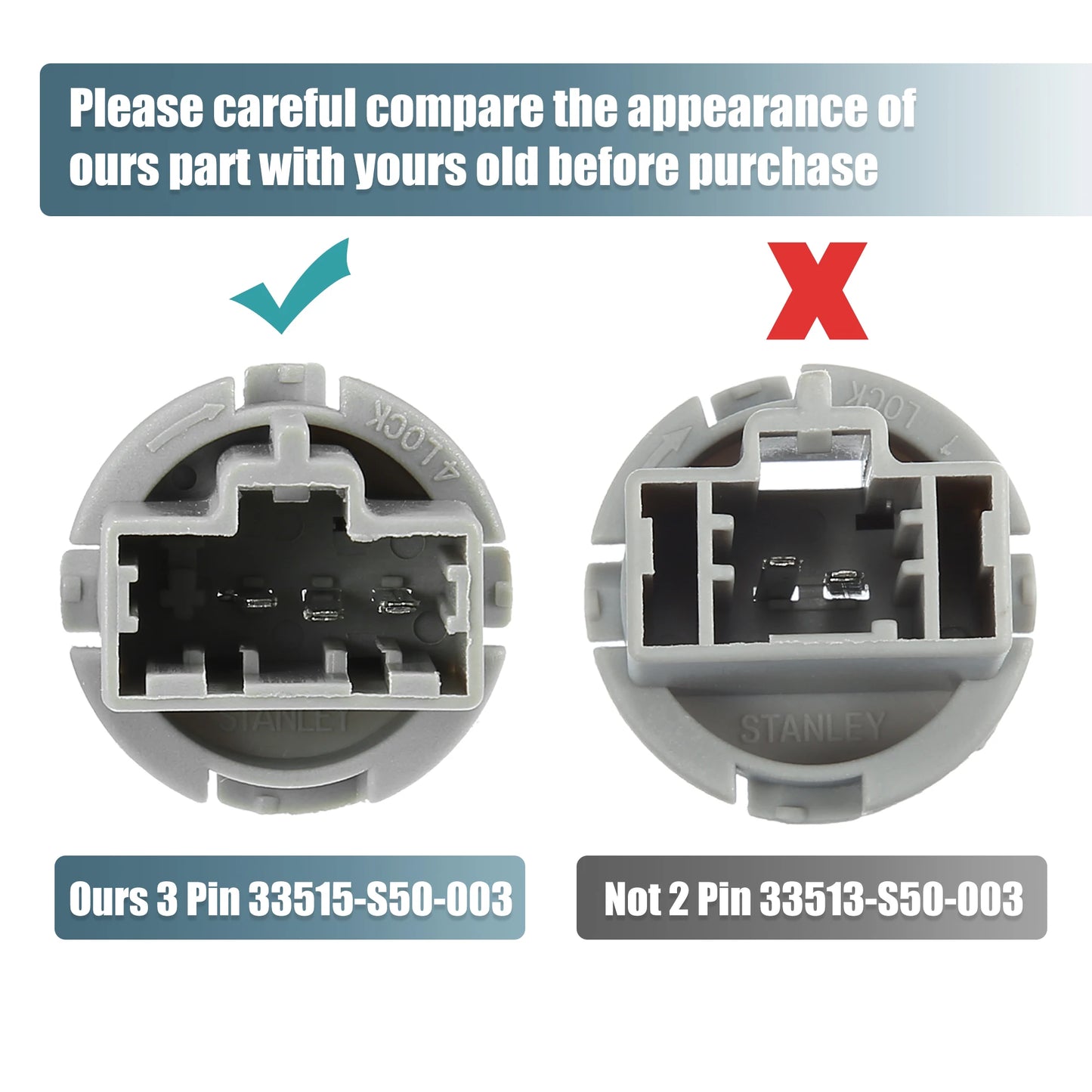 X Autohaux 2pcs Rear Tail Light Brake Lamp Socket Turn Signal Lights Wire Harness Plug Holder for Honda Accord Civic 1998-2015