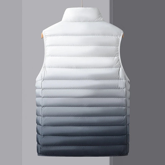 Ultra Light Down Vests Men 90% White Duck Down Gradient Winter Vests Fashion Portable Sleeveless Waistcoat Homme Warm Parkas