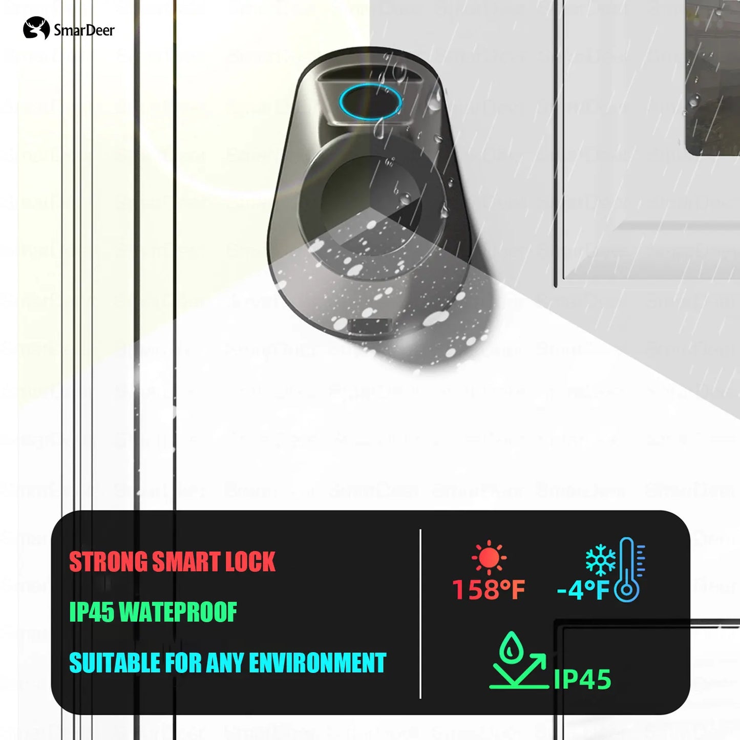 SmarDeer Electronic Door Lock for Tuya Smart Lock Keyless entry Digital Door Lock Smart Deadbolt with Fingerprint