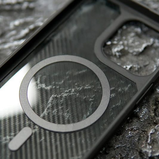 Mag Safe Carbon Fiber Phone Case For iPhone 16 15 14 13 12 11 Pro Max Shockproof Armor Cover For iPhone 16 Plus Magnetic Case