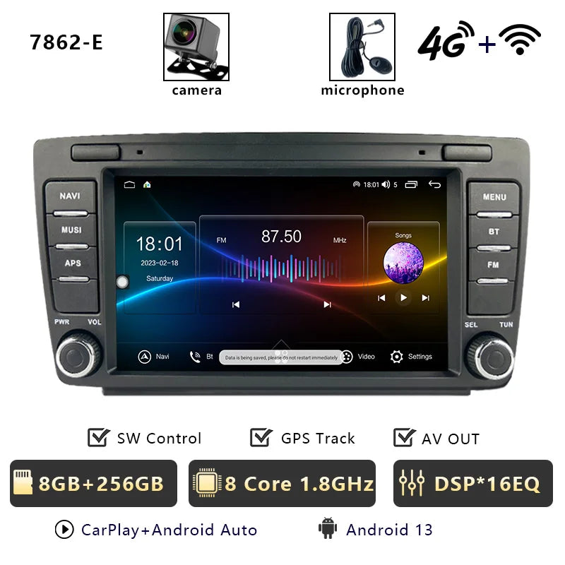 CHSTEK 7" Android Car Radio Wireless Carplay Multimedia for Skoda Octavia Mk2 A5 2004-2014 WIFI Bluetooth Plug and Play Canbus