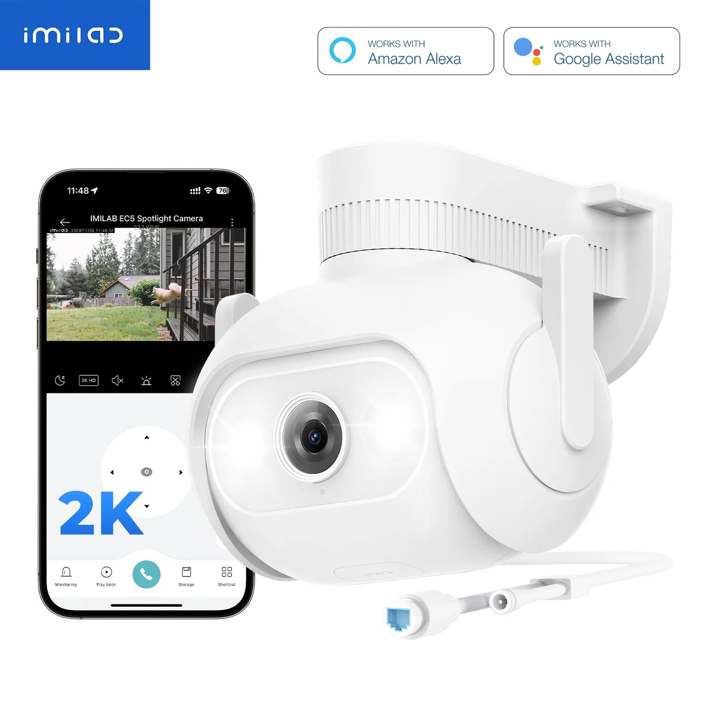 IMILAB EC5 KR 2K Outdoor Security Camera Color Night Vision, Human Tracking, AI Detection, Privacy Security, Lifetime Warranty