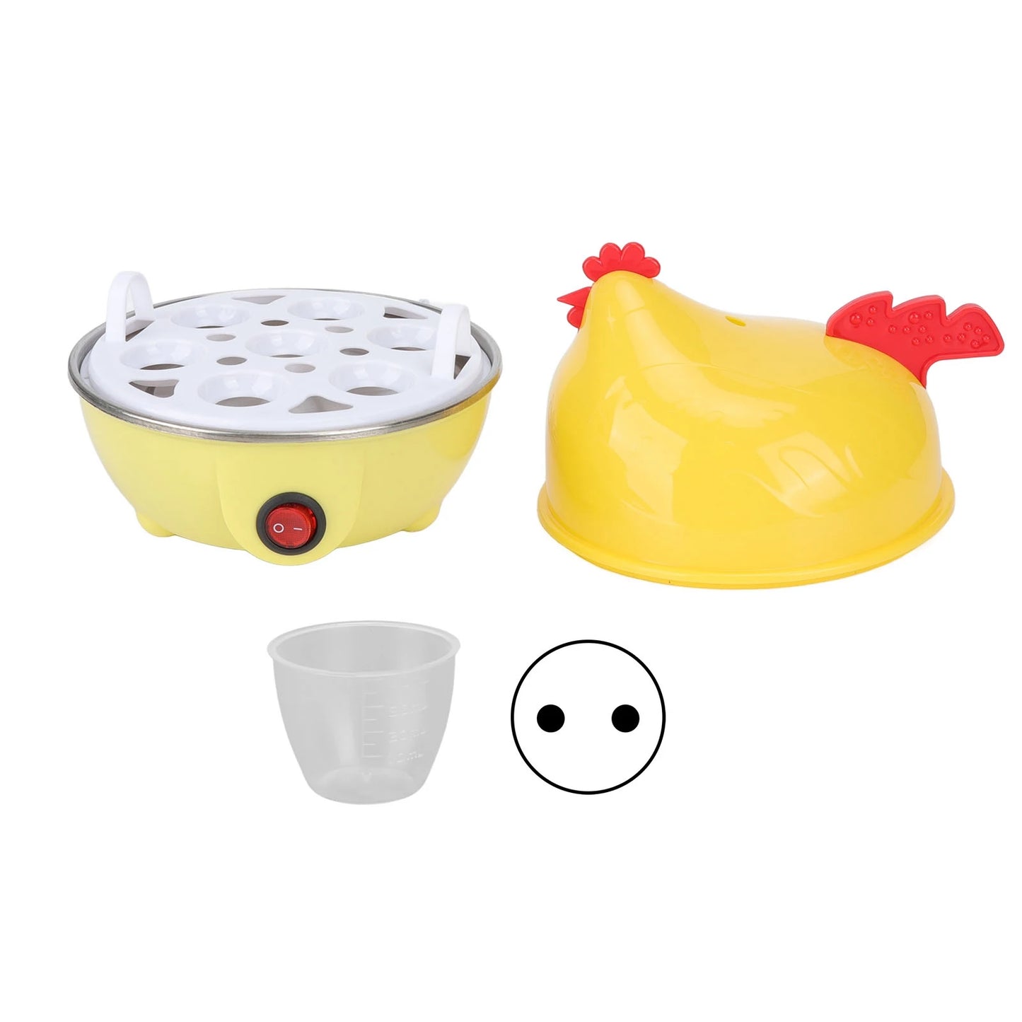7 Egg Capacity Electric Egg Cooker Multifunction Chicken Shape Rapid Egg Boiler Automatic Shut Off Mini Breakfast Machine