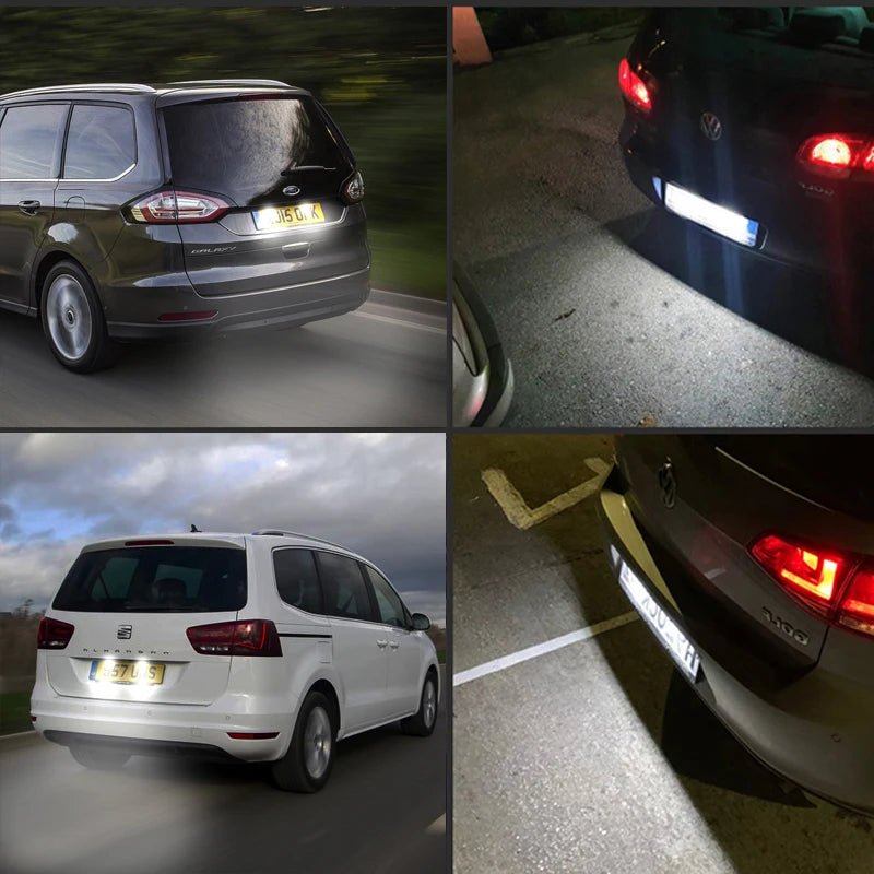 2Pcs Canbus LED Number License Plate Lights Lamps For VW Sharan MK1 Ford Galaxy Seat Alhambra 7M8 7V9 WGR White OEM#7M3943021
