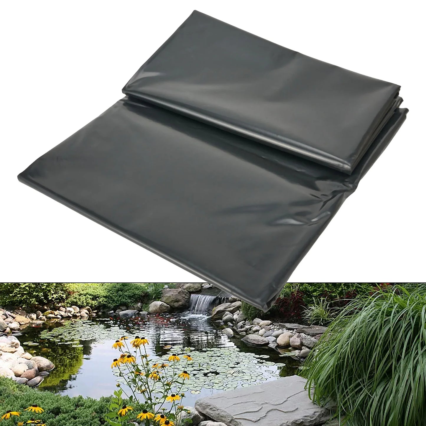 Fish Pond Liner Pond Membrane Reinforced Waterproof Clearance Flexible Garden Landscaping Liner Cloth PE Membrane