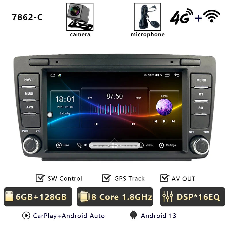 CHSTEK 7" Android Car Radio Wireless Carplay Multimedia for Skoda Octavia Mk2 A5 2004-2014 WIFI Bluetooth Plug and Play Canbus