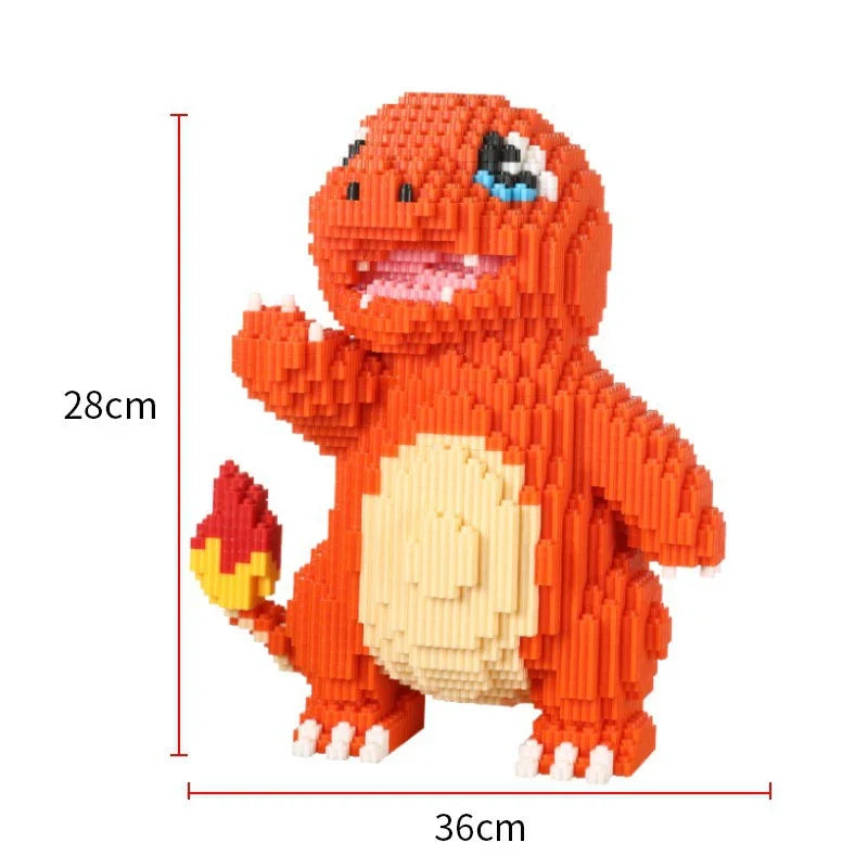 Pokemon fire-breathing Dragon Assembled Building Blocks Model Bricks Toy for Children Gifts Micro Puzzle Toys Desktop Decoration