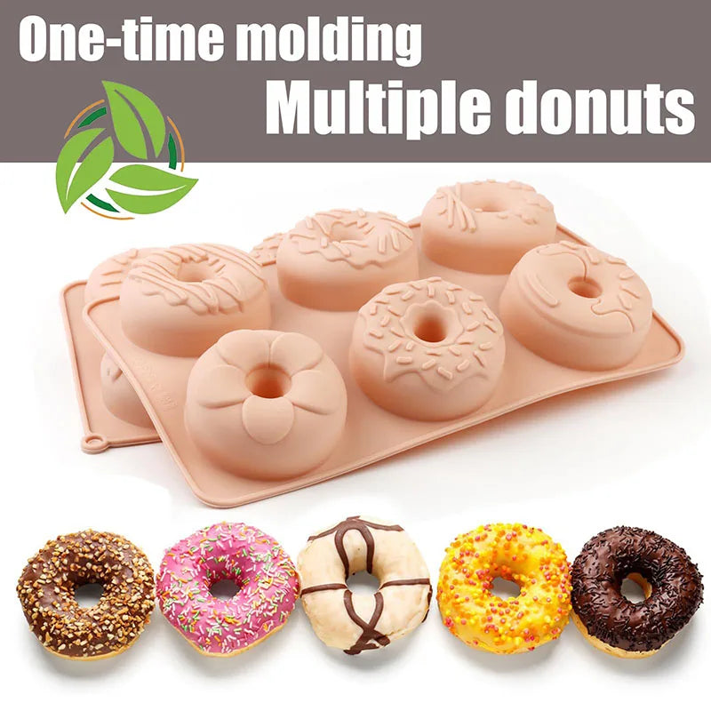 Silicone Mini Donut Cake Pan 6-Cavity Silicone Fluted Tube Cake Pans Non-Stick Silicone Molds for Jelly Doughnut Donut Bread