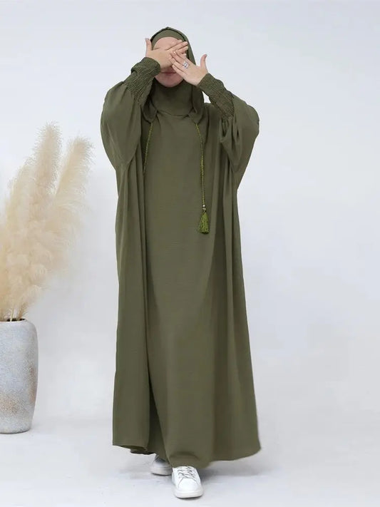 Ramadan Niqab Khimar Muslim Abaya Damen Dubai Turkey Islam Prayer Clothes Women Jilbab Modest Dress Kaftan Robe Femme Musulmane