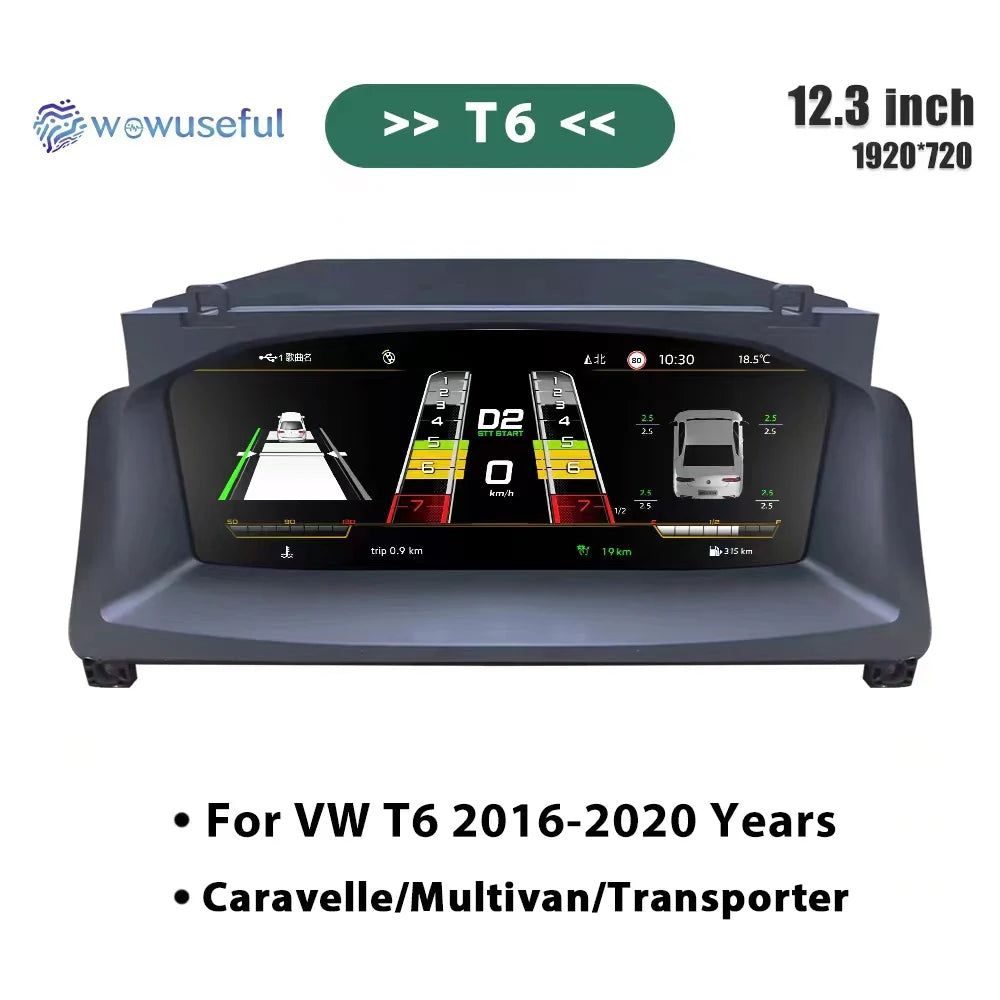 Digital Dashboard Cluster For VW Caddy Touran Transportor T6 T5.1 EOS Sharan Golf 5 MK5 Virtual Instrument Panel Cockpit