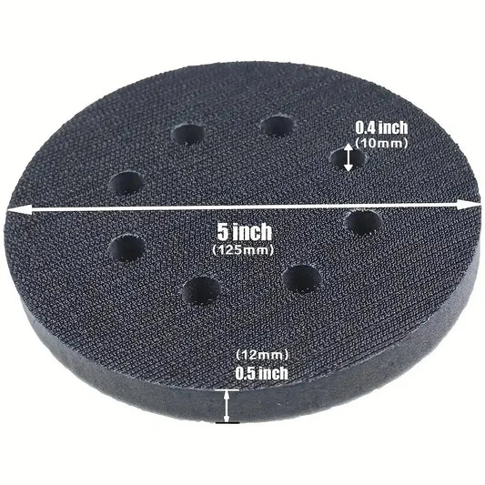1Pc 5 Inch 125mm Sanding Disc 8 Holes Soft Sponge Interface Hook Loop Backing Pad For Sander Polisher