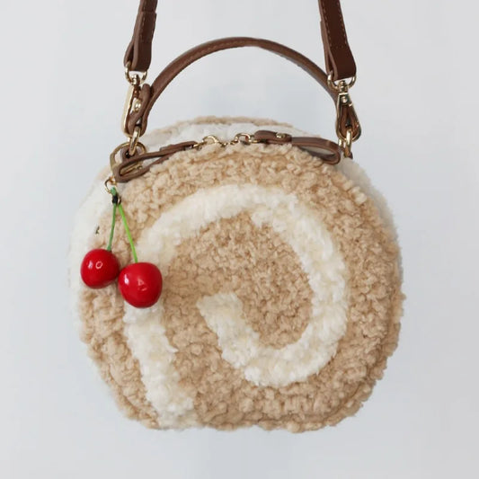 Lolita Bag Sweet Cure Downy Crossbody Bags for Girls Circular Kawaii Handbag Teenage JK Uniform Shoulder Bag Сумка Bolso