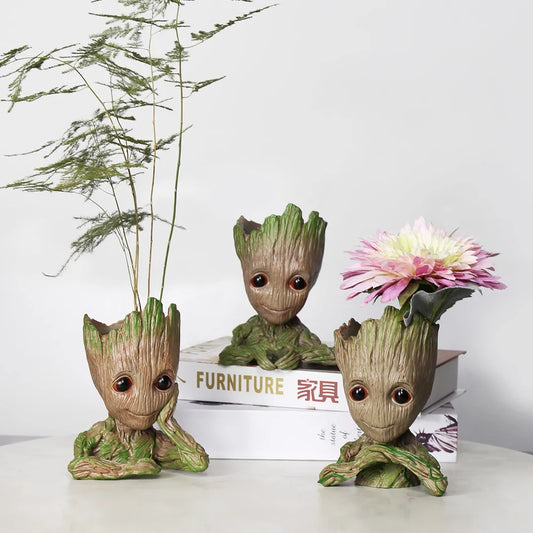 Groot Flowerpot Home Decoration Vases Multifunction Groot Flower Pot Ornaments Arrangement Action Character Figurine Pen Holder