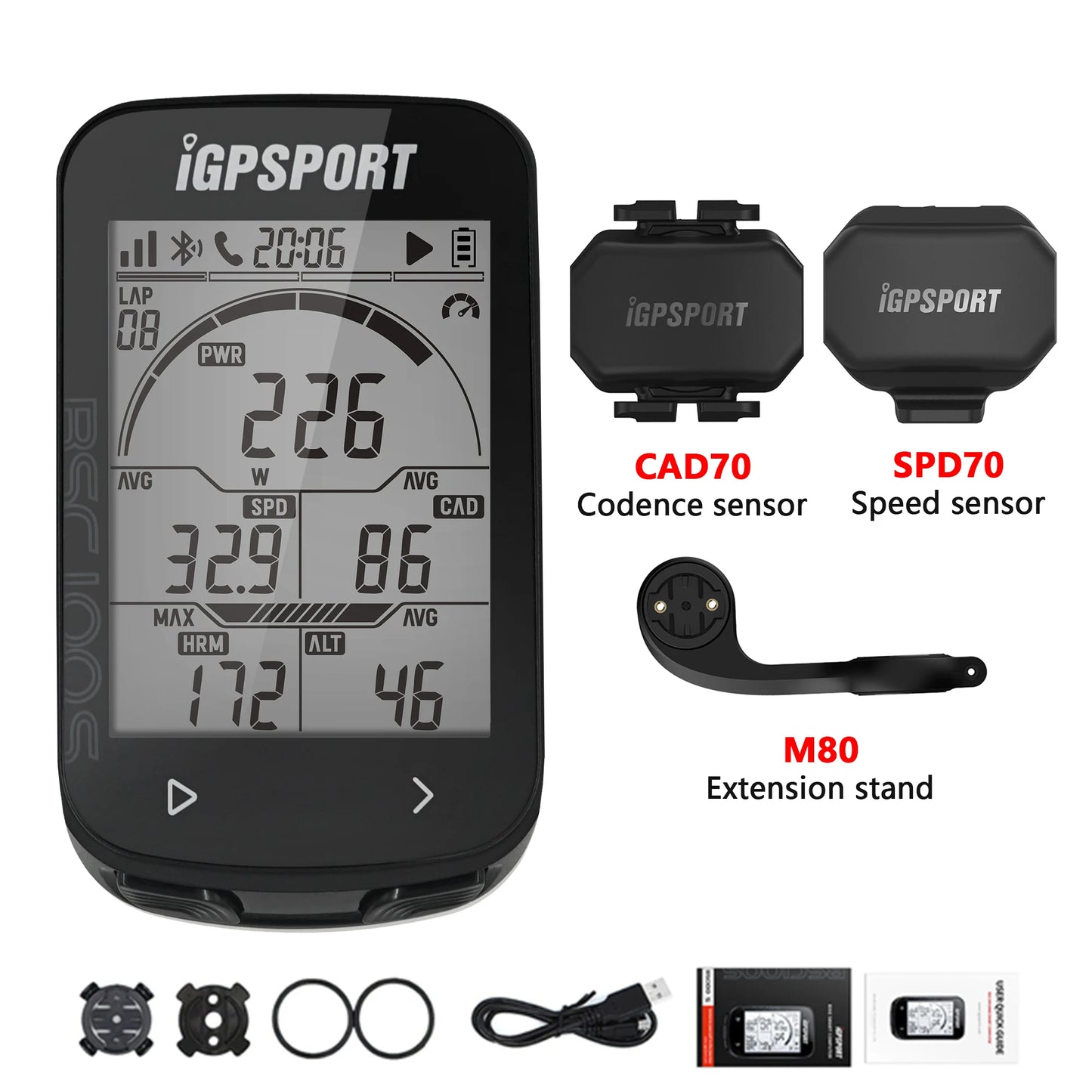 iGPSPORT BSC100S GPS Odometer Cycling Bike Computer Sensors Cycl Speedomet Riding Cycling Speedometer 2.6‘’ large screen