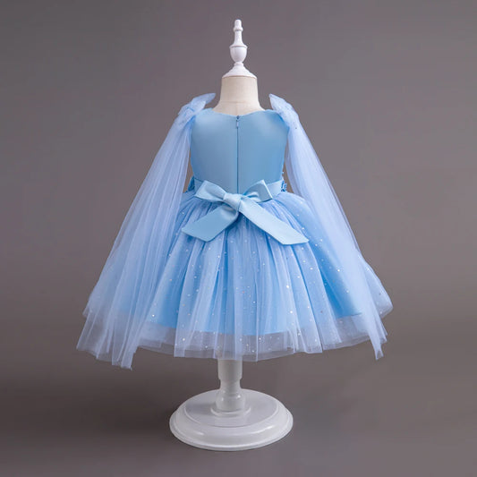 Kids Girl Dress Party Dresses For Girls Birthday Princess Wedding Dress Lace Christening Gown Baby Blue Baptism Clothing
