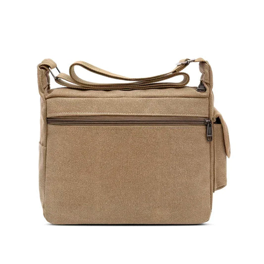 New Canvas Messenger Bag for Men Vintage Water Resistant Waxed Crossbody Bags Briefcase Padded Shoulder Bag for Male Handbag