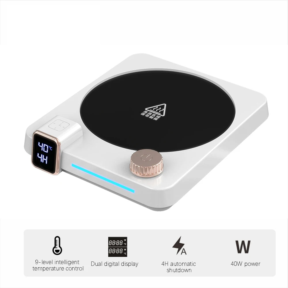 110V/220V Coffee Cup Heater Electric Mug Heater Constant Temperature 9 Gear Settings Keep Milk Tea Warm Heating Pad Coaster