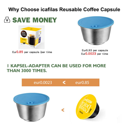 for Dolce Gusto Reusable Coffee Capsules for Nescafe Picolo xs Stainless Steel Recycle Pod Repuesto Refillable Coffee Filter